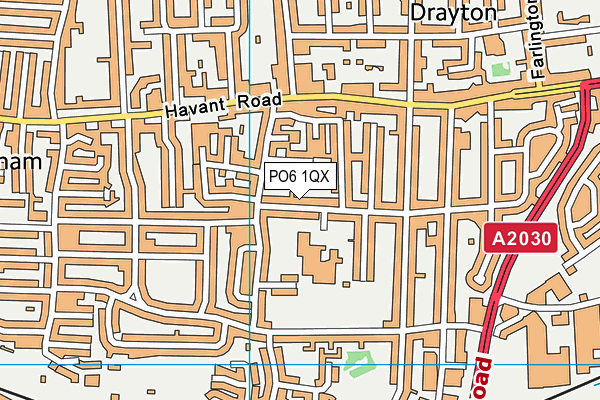 PO6 1QX map - OS VectorMap District (Ordnance Survey)