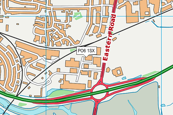 PO6 1SX map - OS VectorMap District (Ordnance Survey)