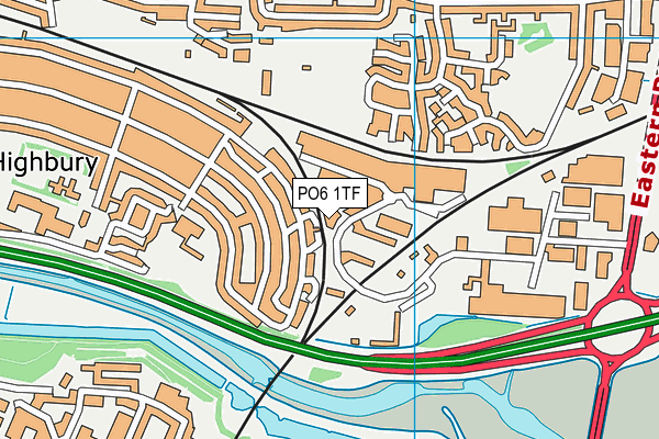 PO6 1TF map - OS VectorMap District (Ordnance Survey)