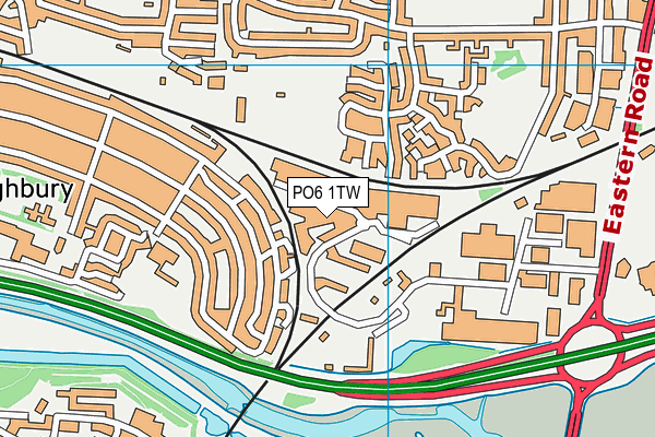 PO6 1TW map - OS VectorMap District (Ordnance Survey)