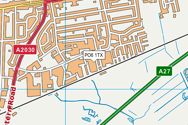 PO6 1TX map - OS VectorMap District (Ordnance Survey)