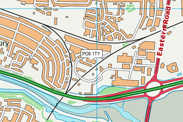 PO6 1TY map - OS VectorMap District (Ordnance Survey)