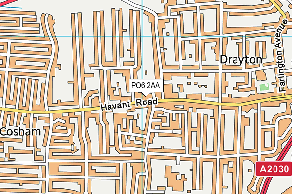 PO6 2AA map - OS VectorMap District (Ordnance Survey)