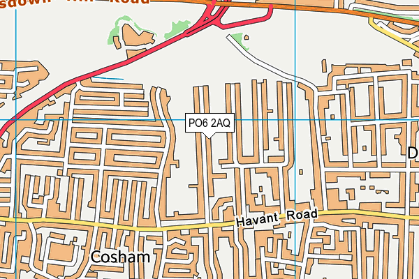 PO6 2AQ map - OS VectorMap District (Ordnance Survey)