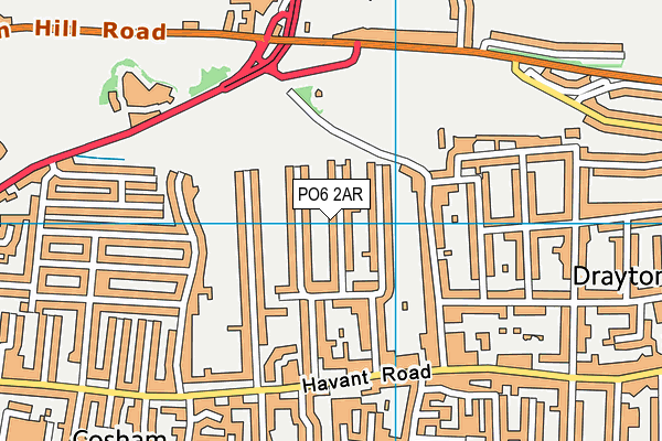 PO6 2AR map - OS VectorMap District (Ordnance Survey)