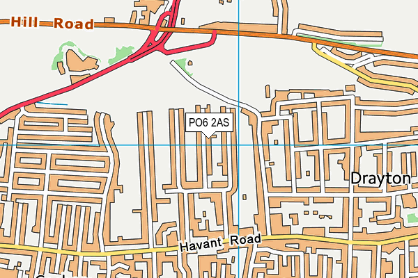 PO6 2AS map - OS VectorMap District (Ordnance Survey)