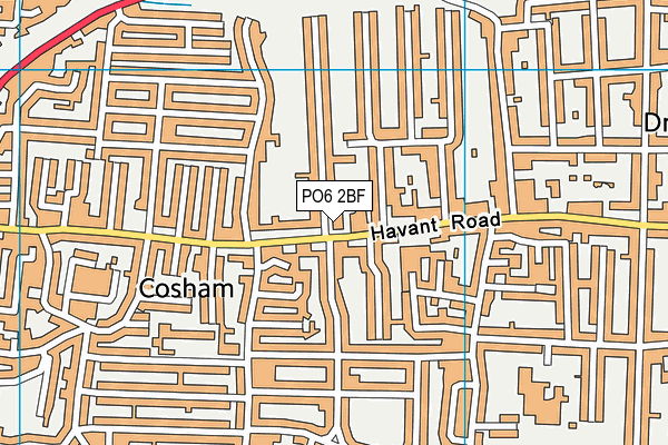 PO6 2BF map - OS VectorMap District (Ordnance Survey)