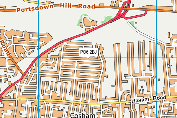 PO6 2BJ map - OS VectorMap District (Ordnance Survey)