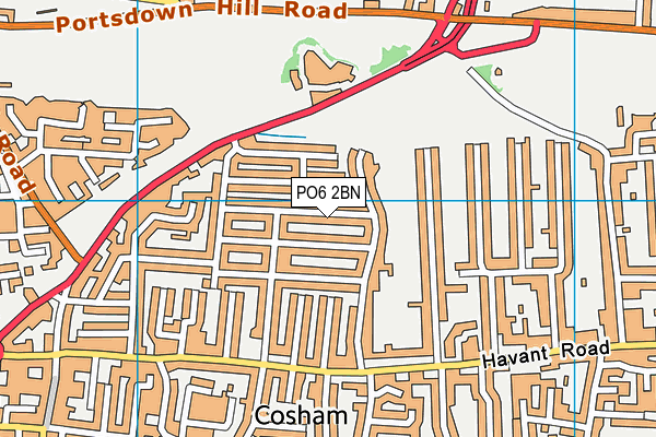 PO6 2BN map - OS VectorMap District (Ordnance Survey)