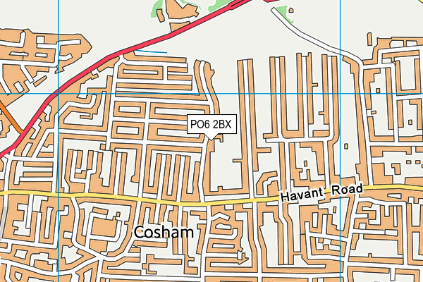 PO6 2BX map - OS VectorMap District (Ordnance Survey)
