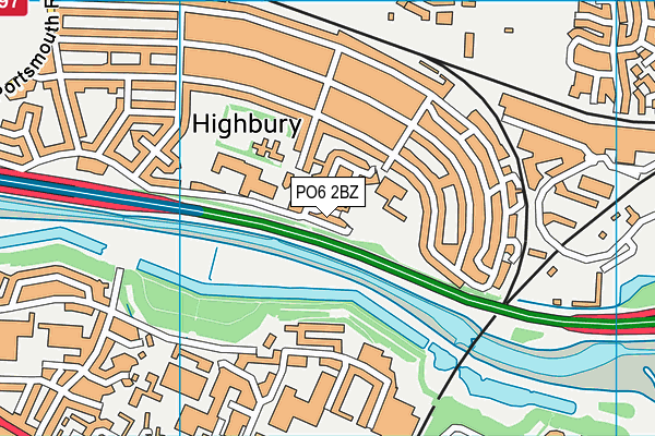 PO6 2BZ map - OS VectorMap District (Ordnance Survey)