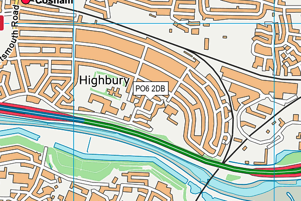 PO6 2DB map - OS VectorMap District (Ordnance Survey)