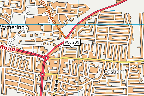 PO6 2DN map - OS VectorMap District (Ordnance Survey)