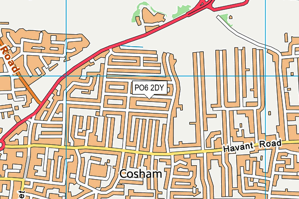 PO6 2DY map - OS VectorMap District (Ordnance Survey)