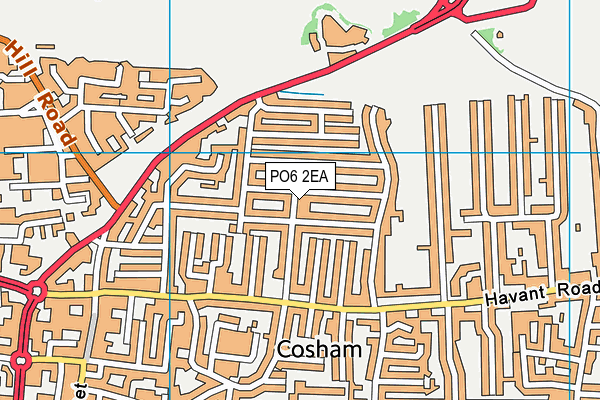 PO6 2EA map - OS VectorMap District (Ordnance Survey)