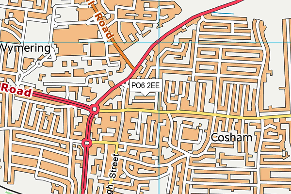 PO6 2EE map - OS VectorMap District (Ordnance Survey)