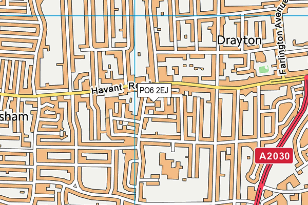PO6 2EJ map - OS VectorMap District (Ordnance Survey)