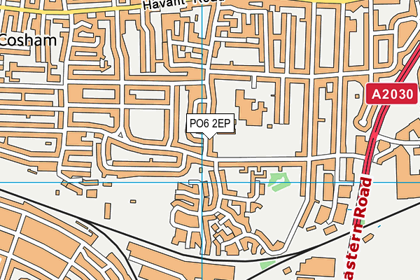 PO6 2EP map - OS VectorMap District (Ordnance Survey)