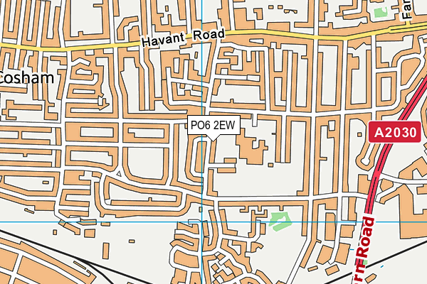 PO6 2EW map - OS VectorMap District (Ordnance Survey)