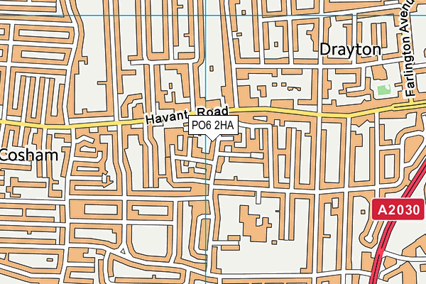 PO6 2HA map - OS VectorMap District (Ordnance Survey)