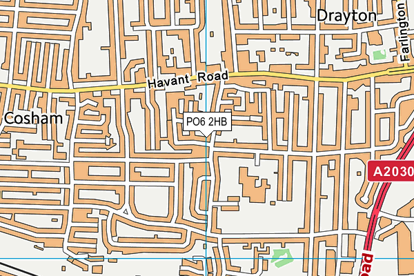 PO6 2HB map - OS VectorMap District (Ordnance Survey)