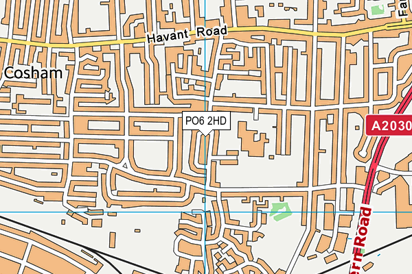 PO6 2HD map - OS VectorMap District (Ordnance Survey)