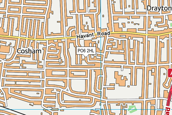 PO6 2HL map - OS VectorMap District (Ordnance Survey)