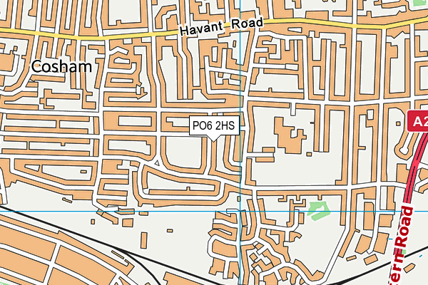 PO6 2HS map - OS VectorMap District (Ordnance Survey)