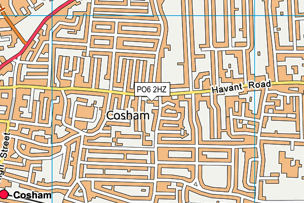 PO6 2HZ map - OS VectorMap District (Ordnance Survey)