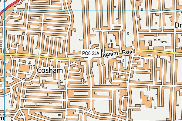 PO6 2JA map - OS VectorMap District (Ordnance Survey)
