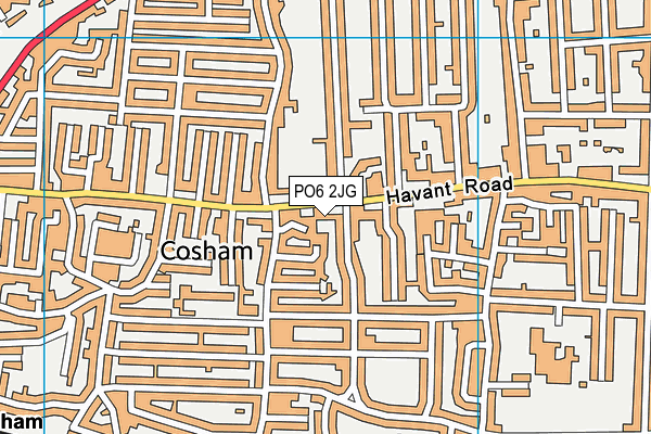 PO6 2JG map - OS VectorMap District (Ordnance Survey)