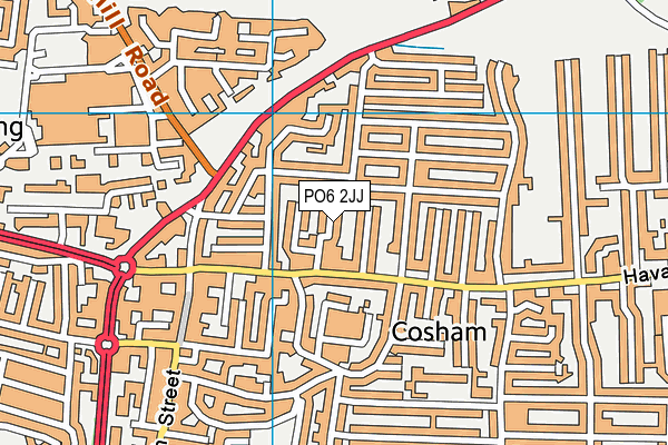 PO6 2JJ map - OS VectorMap District (Ordnance Survey)