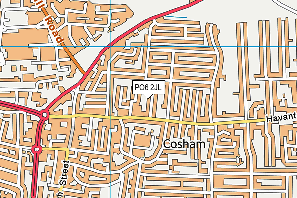 PO6 2JL map - OS VectorMap District (Ordnance Survey)