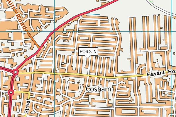 PO6 2JN map - OS VectorMap District (Ordnance Survey)