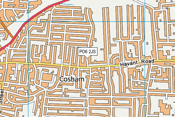 PO6 2JS map - OS VectorMap District (Ordnance Survey)
