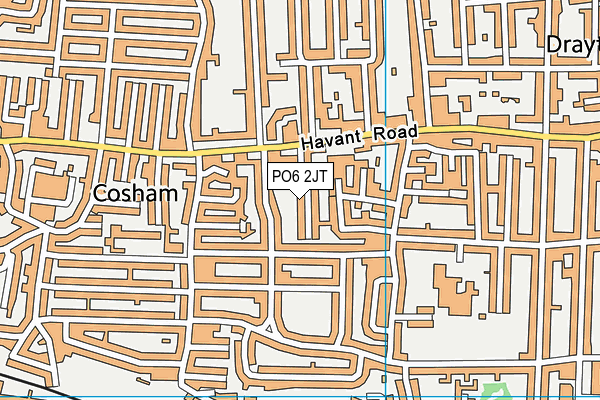 PO6 2JT map - OS VectorMap District (Ordnance Survey)