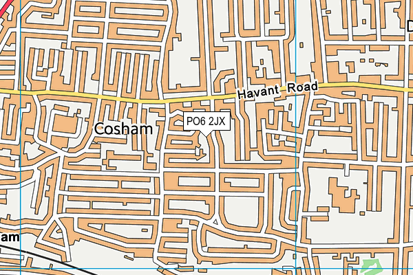 PO6 2JX map - OS VectorMap District (Ordnance Survey)