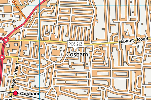 PO6 2JZ map - OS VectorMap District (Ordnance Survey)