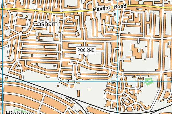 PO6 2NE map - OS VectorMap District (Ordnance Survey)