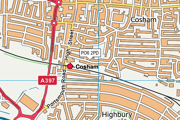 PO6 2PD map - OS VectorMap District (Ordnance Survey)