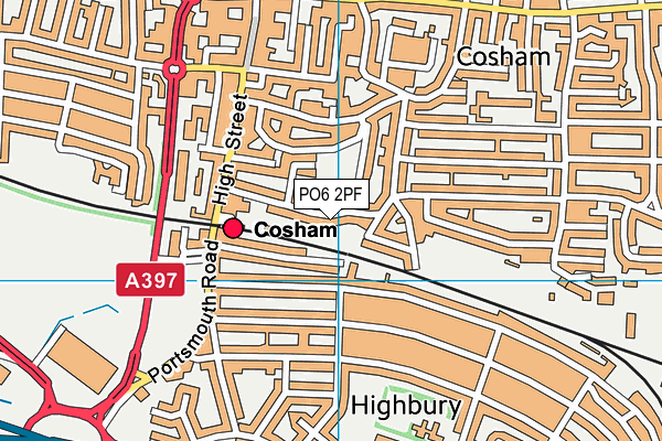 PO6 2PF map - OS VectorMap District (Ordnance Survey)