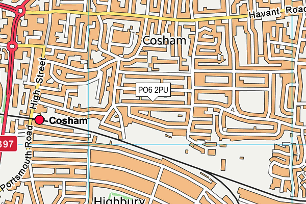 PO6 2PU map - OS VectorMap District (Ordnance Survey)