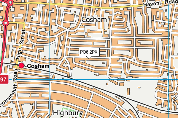 PO6 2PX map - OS VectorMap District (Ordnance Survey)