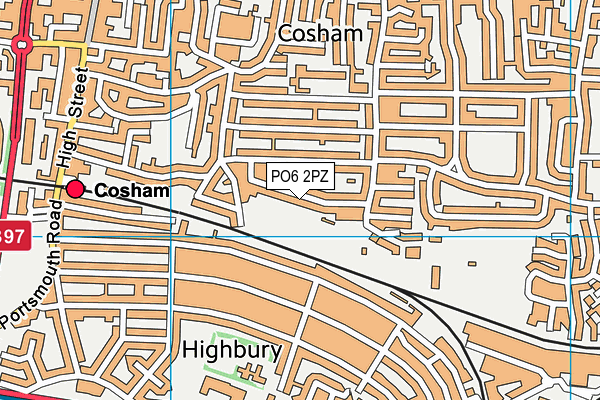 PO6 2PZ map - OS VectorMap District (Ordnance Survey)