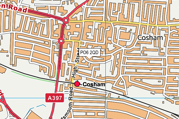 PO6 2QD map - OS VectorMap District (Ordnance Survey)