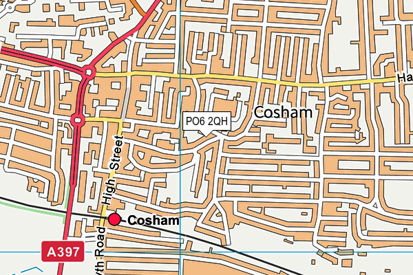 PO6 2QH map - OS VectorMap District (Ordnance Survey)