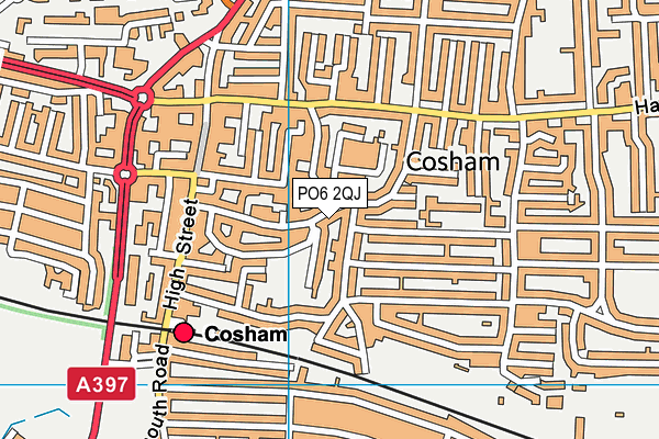 PO6 2QJ map - OS VectorMap District (Ordnance Survey)