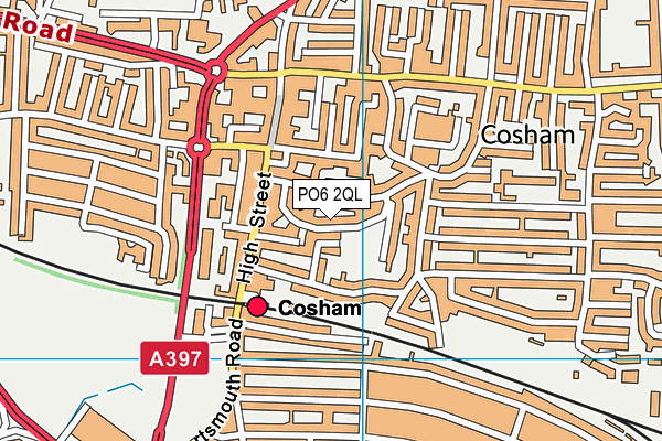 PO6 2QL map - OS VectorMap District (Ordnance Survey)