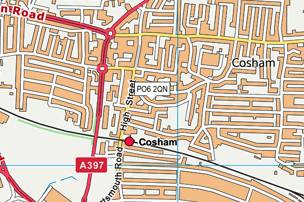 PO6 2QN map - OS VectorMap District (Ordnance Survey)