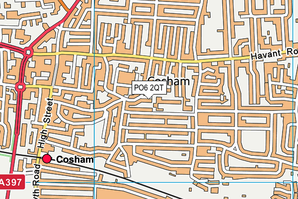 PO6 2QT map - OS VectorMap District (Ordnance Survey)